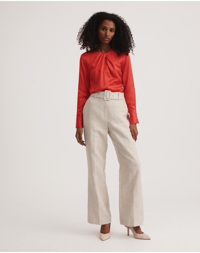 Witchery Satin Twist Neck Blouse