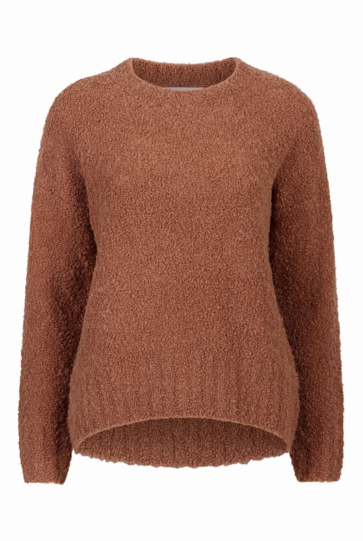 Boucle Crew Neck Knit - Camel