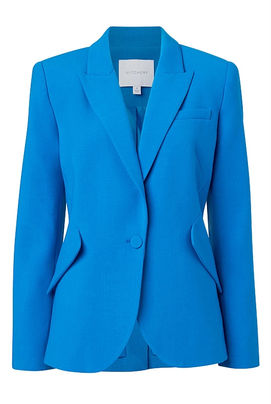 Seam Detail Single Breasted Blazer - Sorrento Blue