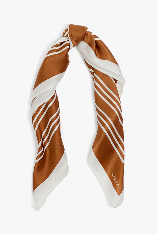 Stripe Print Scarf - Faded Terracotta