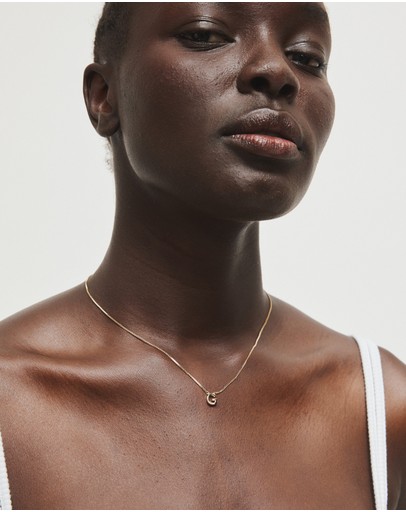 Witchery Sterling Silver Initial Necklace Gold