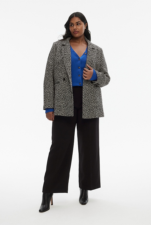 Button Through Rib Knit - Bold Blue