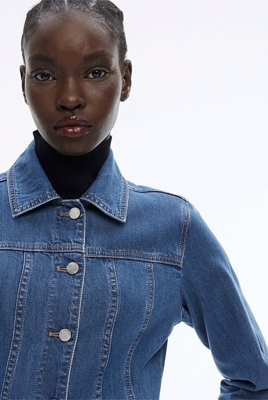 Denim Maxi Dress - Mid Blue Wash