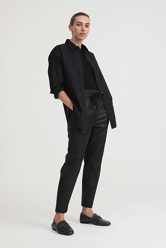 Leather Twist Loafer - Teal Green