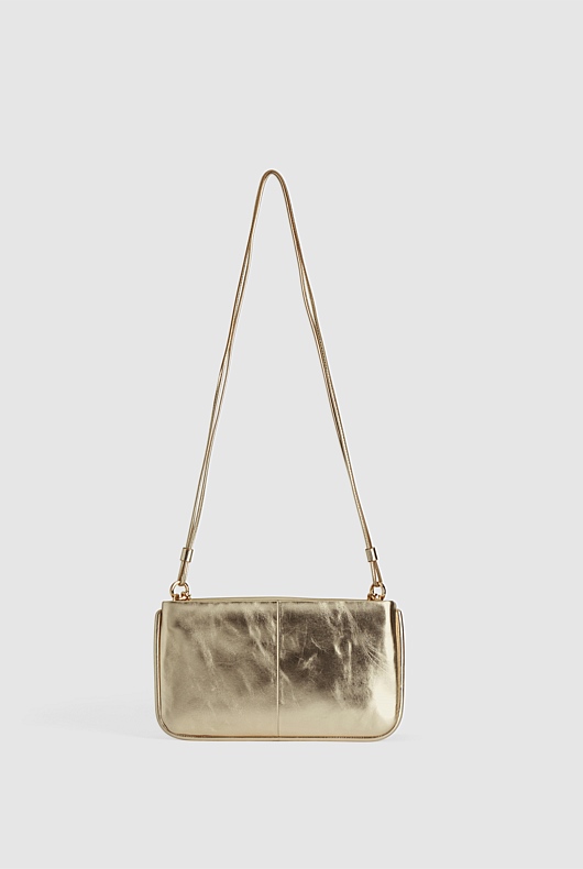Metallic Leather Sling - Gold
