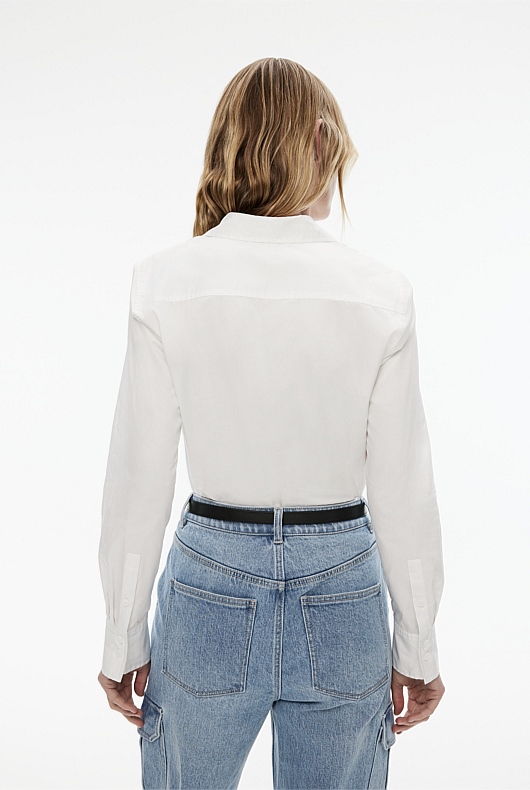 Slim Cotton Shirt - Pure White
