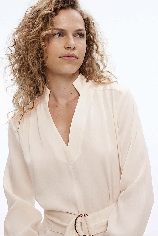 Modern Cuff Midi Dress - Cream