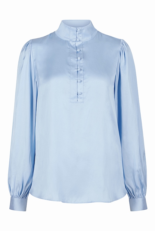 Button Up Blouse - Baby Blue