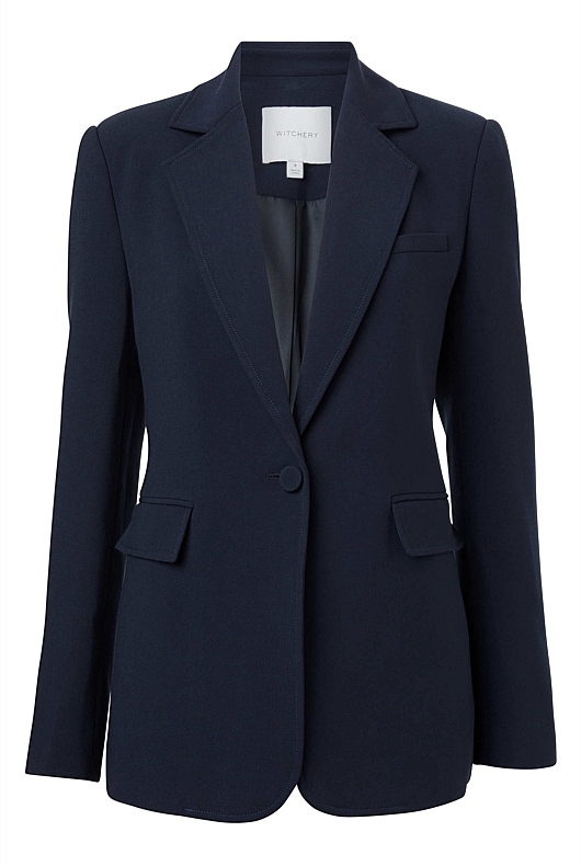 Classic Single-Breasted Blazer - Blue Night