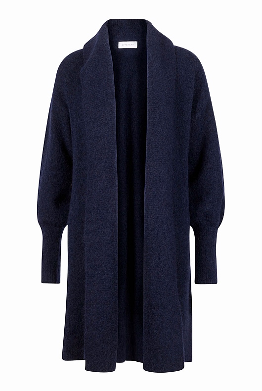 Mohair Knit Cardigan - Regatta Blue