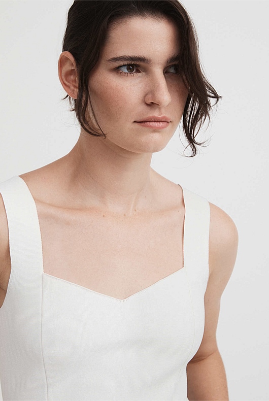 Crepe Sweetheart Milano Crop - Chalk