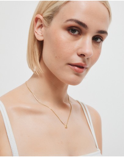 Witchery Sterling Silver Initial Necklace Gold