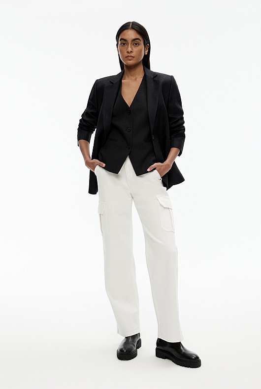 Cotton Linen Waistcoat - Black