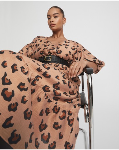 Witchery Ocelot Print Drop Shoulder Dress