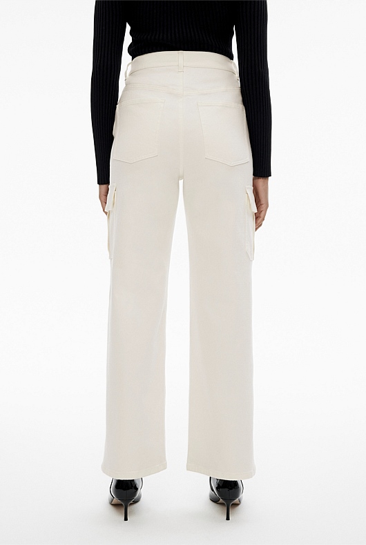 Denim Cargo Jean - Parchment