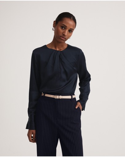 Witchery Satin Twist Neck Blouse