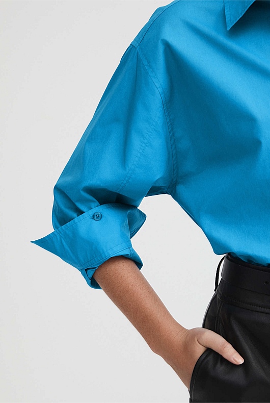 Modern Cotton Shirt - Bright Blue