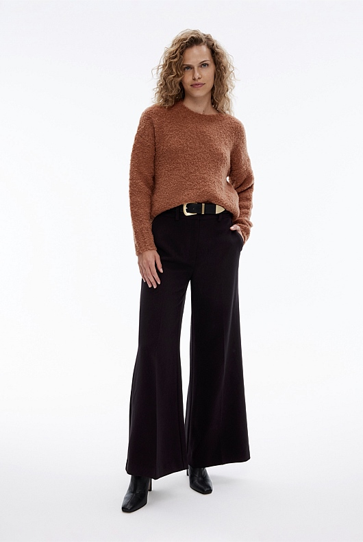 Boucle Crew Neck Knit - Camel