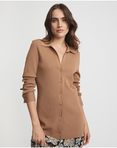 Witchery Long Line Button Knit