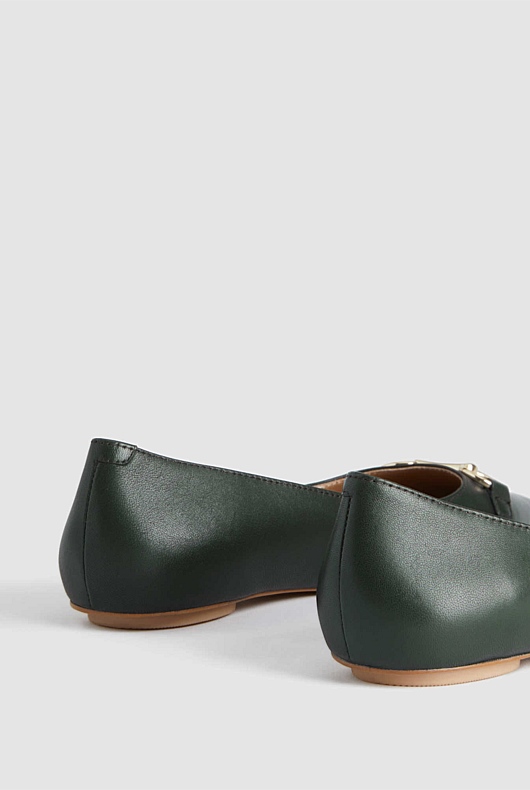 Snaffle Leather Pointed Flat - Teal Green