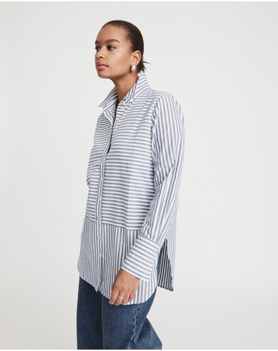 Witchery Cotton Oxford Striped Shirt