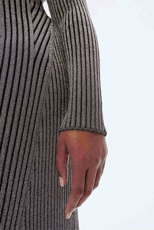 Lurex Knit Dress - Black