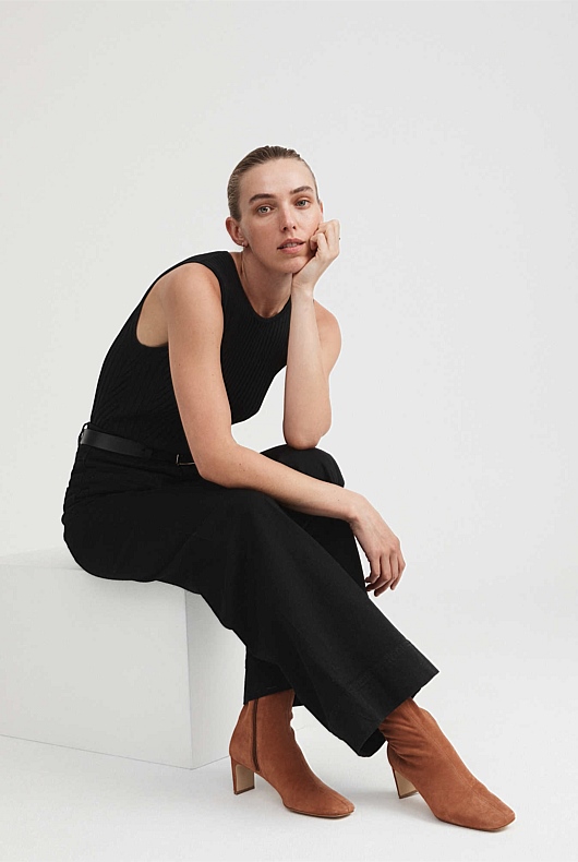 Suede 65mm Heel Bootie - Cinnamon