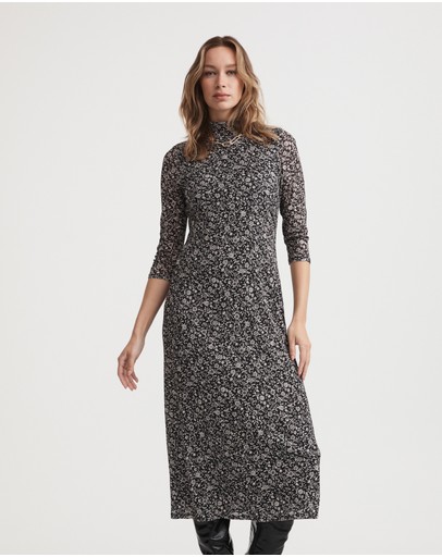 Witchery Foulard Print Mesh Dress