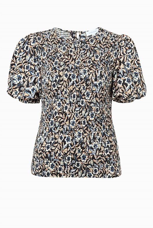 Midnight Floral Shirred - Black Floral