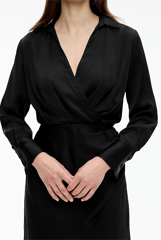 Wrap Mini Dress - Black