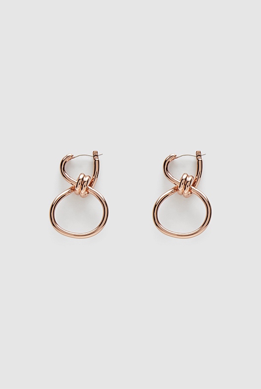 Metal Twist Earrings - Rose Gold