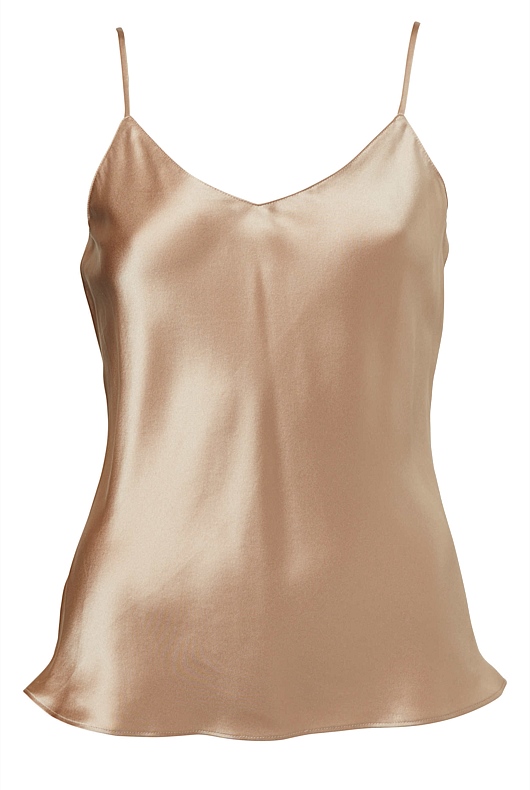 Silk Satin Camisole - Pebble