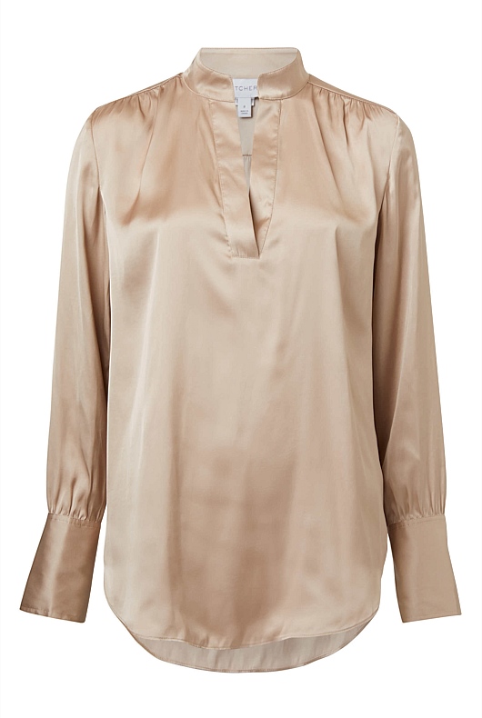 Modern Cuff Blouse - Pebble