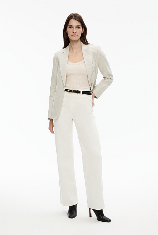 Cotton Scoop Neck Tank - Oatmeal Marle