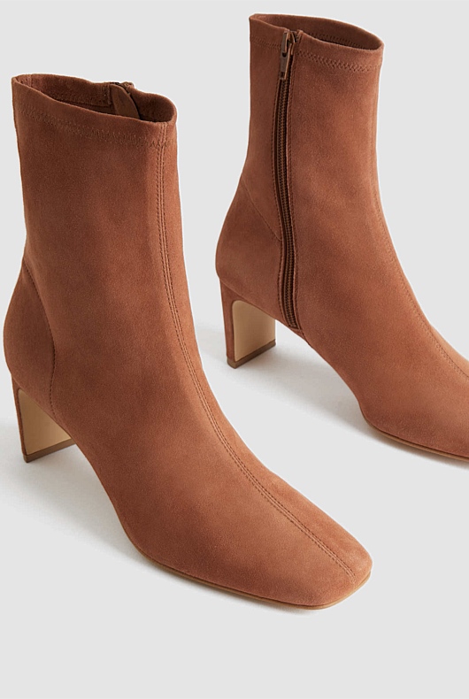 Suede 65mm Heel Bootie - Cinnamon