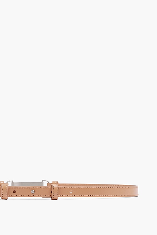 Skinny Leather Belt - Acorn