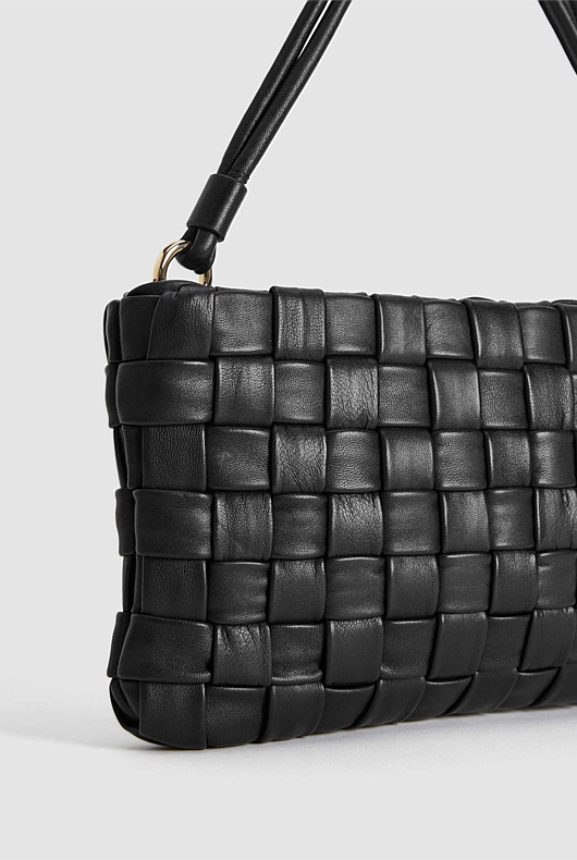 Woven Leather Sling - Black