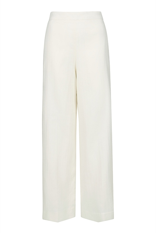 Cotton Linen Pull On Pant - Chalk