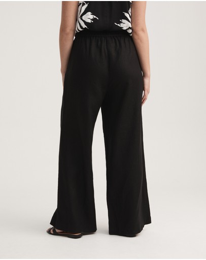 Witchery Linen Wide Leg Pull On Pant