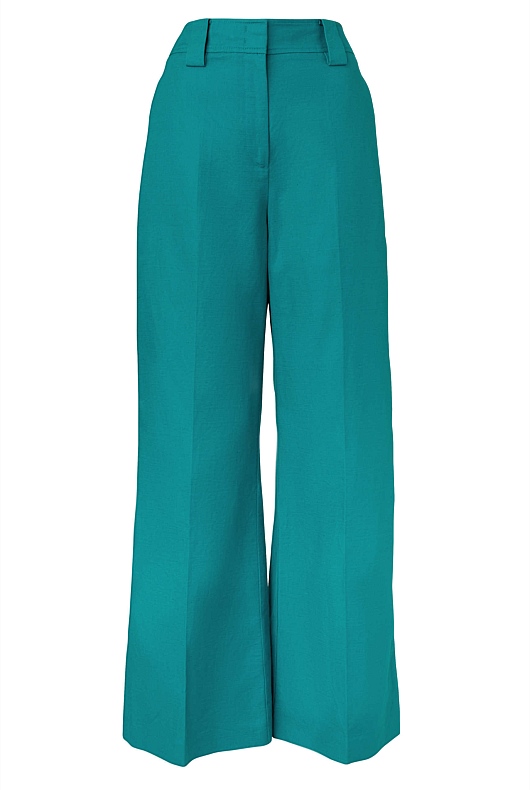 Cotton Linen Wide Leg - Gem Green