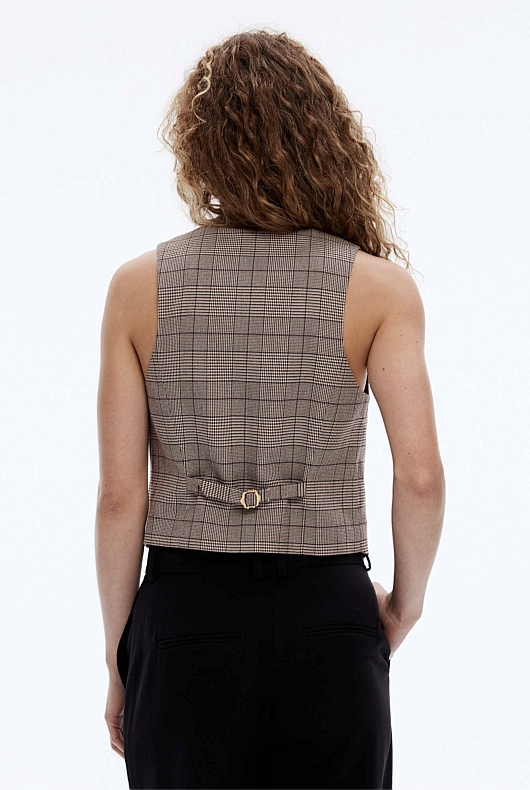 Check Waistcoat - Mocha
