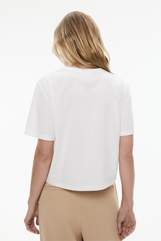 Cotton Crop Short Sleeve Tee - Pure White