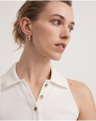 Witchery Cotton Rib Henley Tank