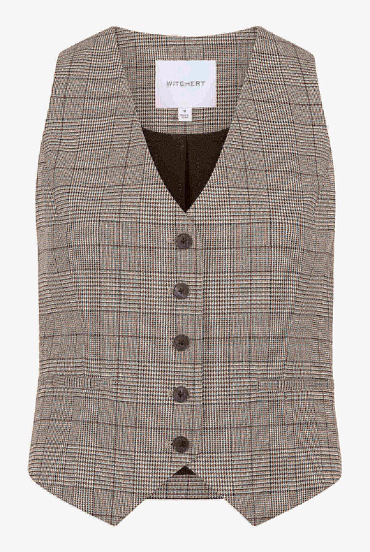 Check Waistcoat - Mocha