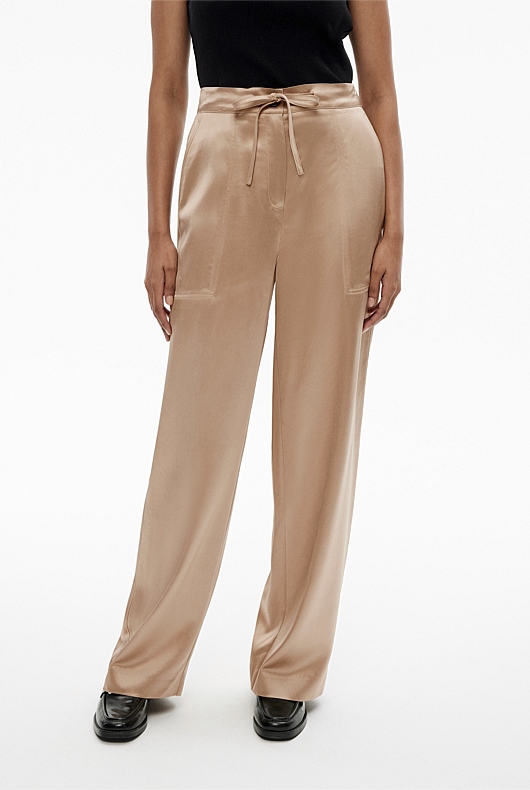 Acetate Blend Pant - Washed Sand