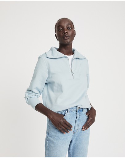 Witchery Cotton Zip Front Sweater