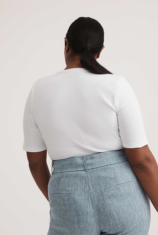 Crew Rib Tee - Pure White