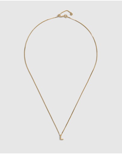 Witchery Sterling Silver Initial Necklace Gold