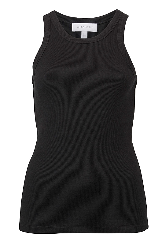 Racer Rib Tank - Black