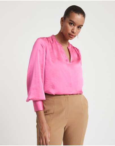 Witchery Boho Split Neck Blouse